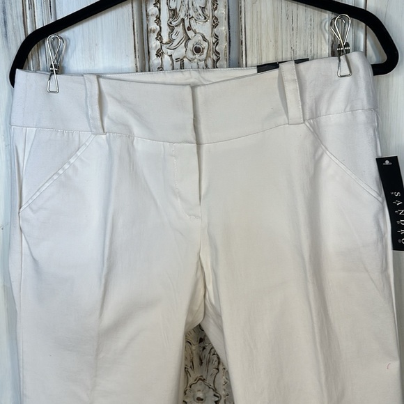 Sandro Modern Fit Soft White Trousers Old Money Basics Wide Leg NWT Size 8 - Picture 4 of 12